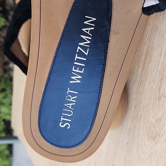 STUART WEITZMAN Black Cammy Block Heel Slide Leather Slide Sandals 9B EU 39.5 - Picture 8 of 12